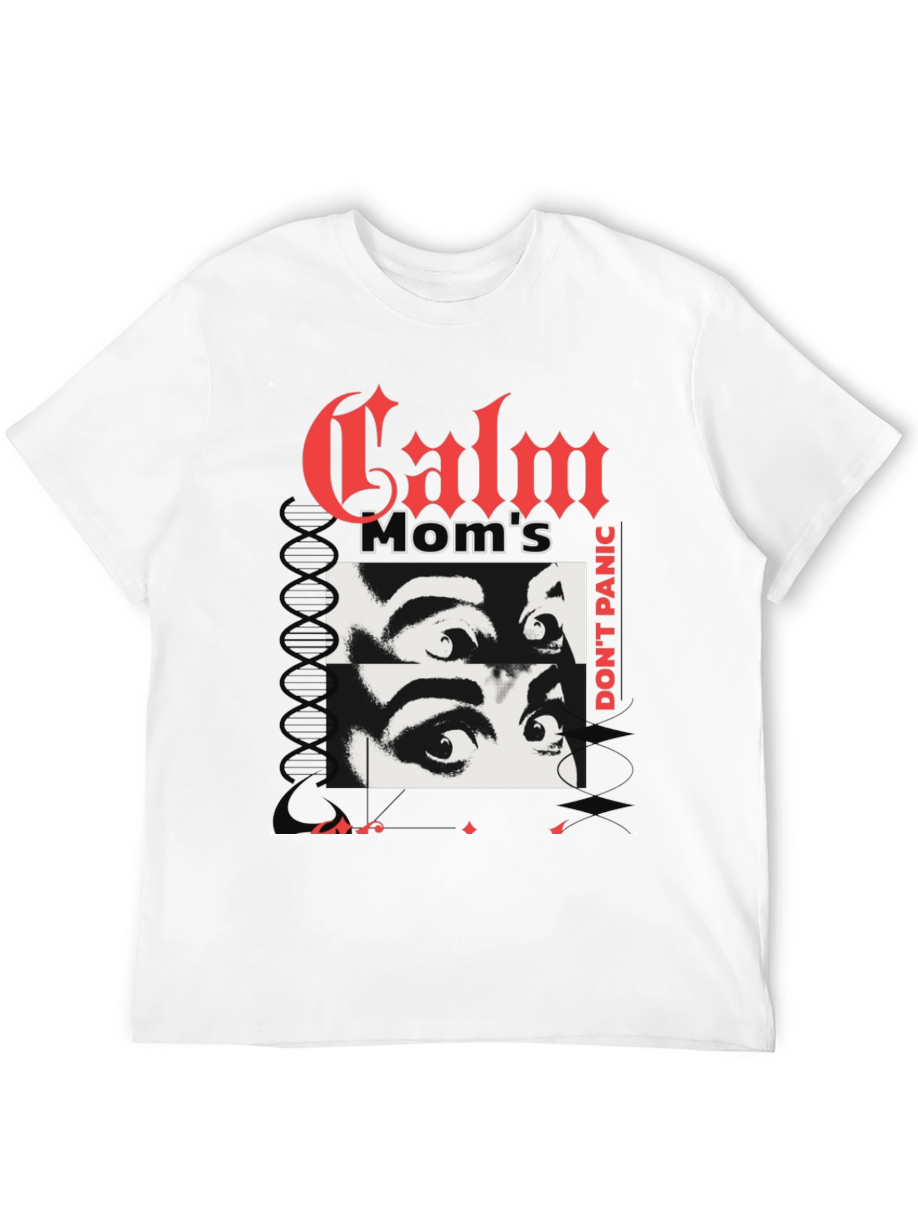 Calm Moms Eyes Graphic Print Black T-Shirt