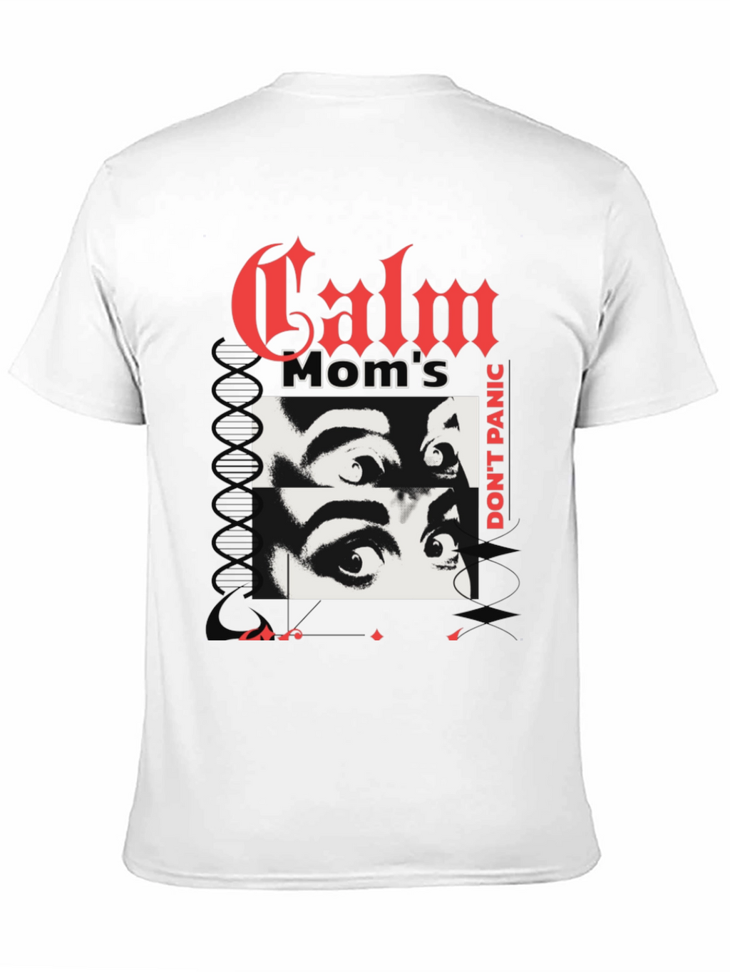 Calm Moms Eyes Graphic Print Black T-Shirt