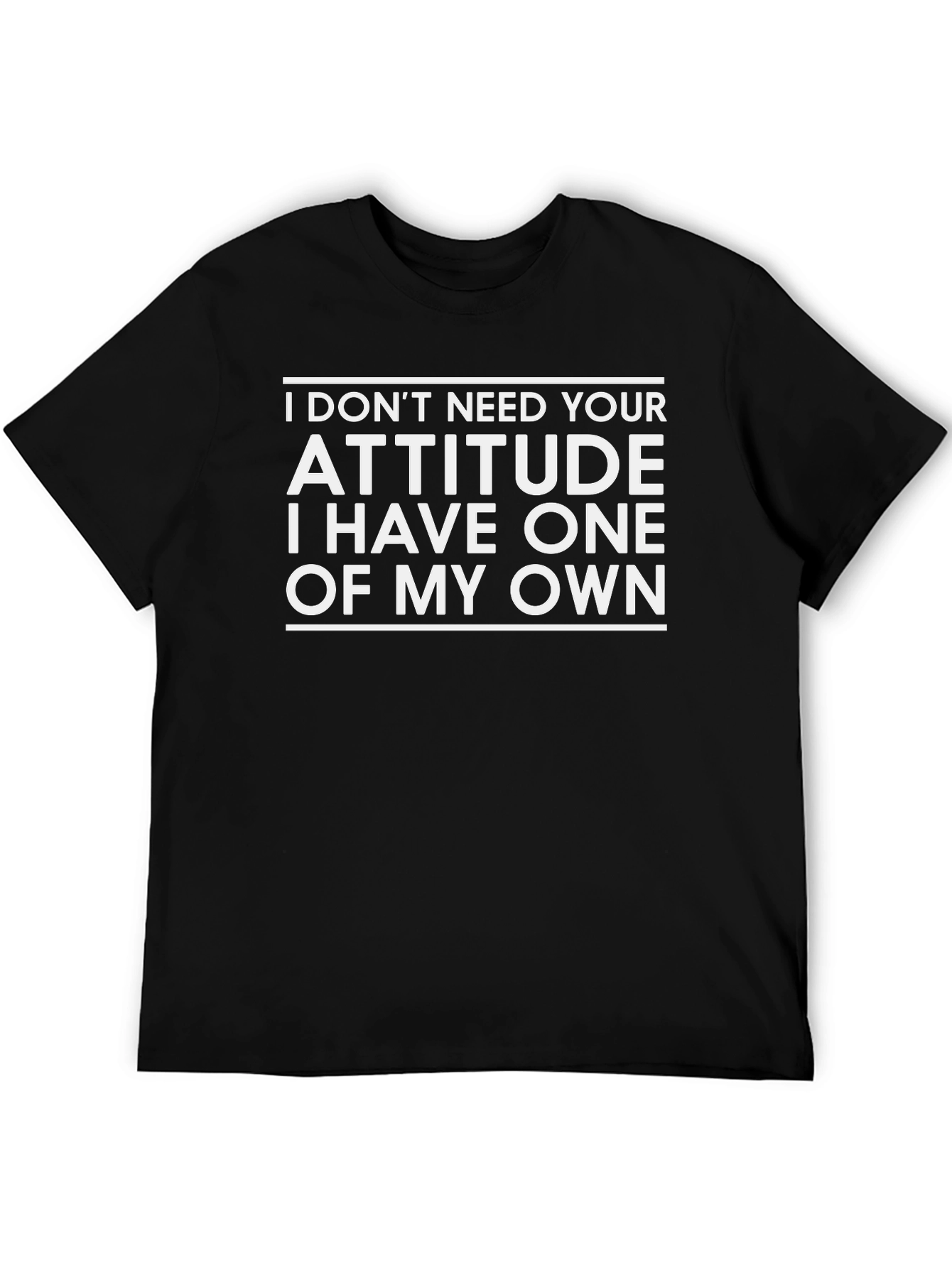 Sarcastic Attitude T-Shirt - Black Crew Neck Tee