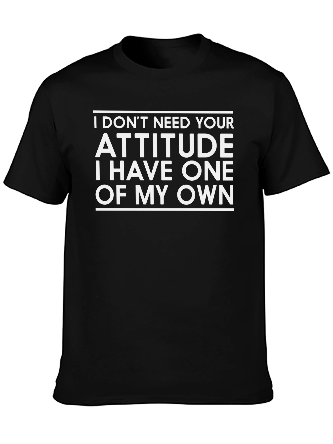 Sarcastic Attitude T-Shirt - Black Crew Neck Tee