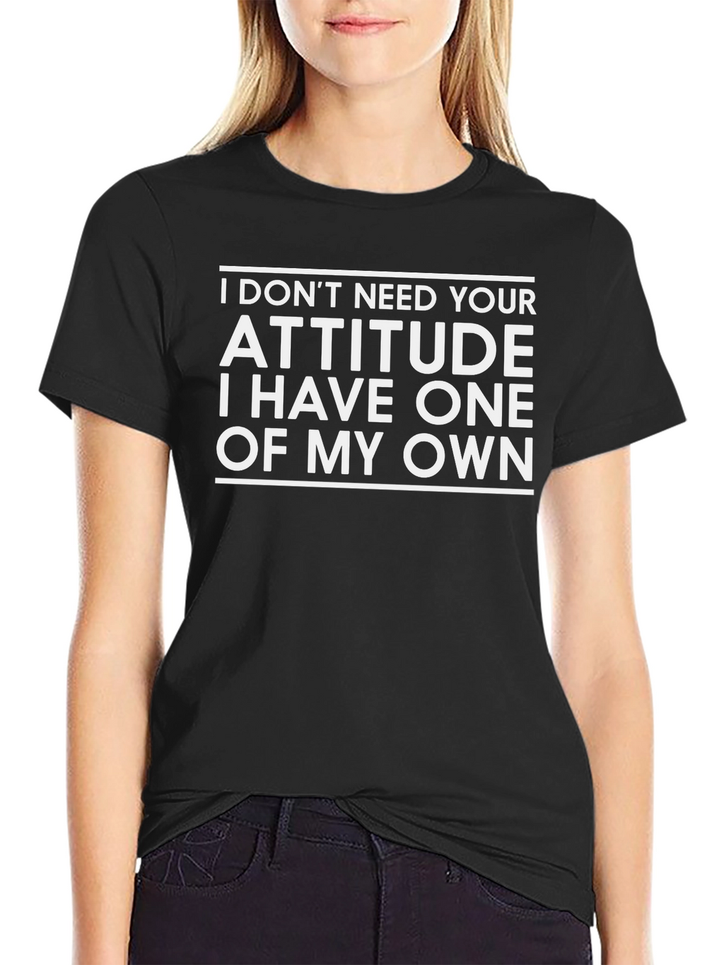 Sarcastic Attitude T-Shirt - Black Crew Neck Tee