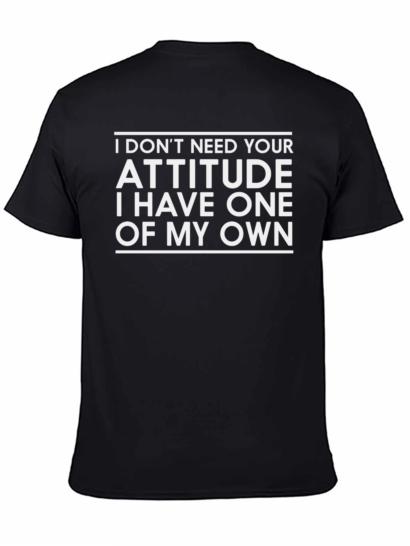 Sarcastic Attitude T-Shirt - Black Crew Neck Tee