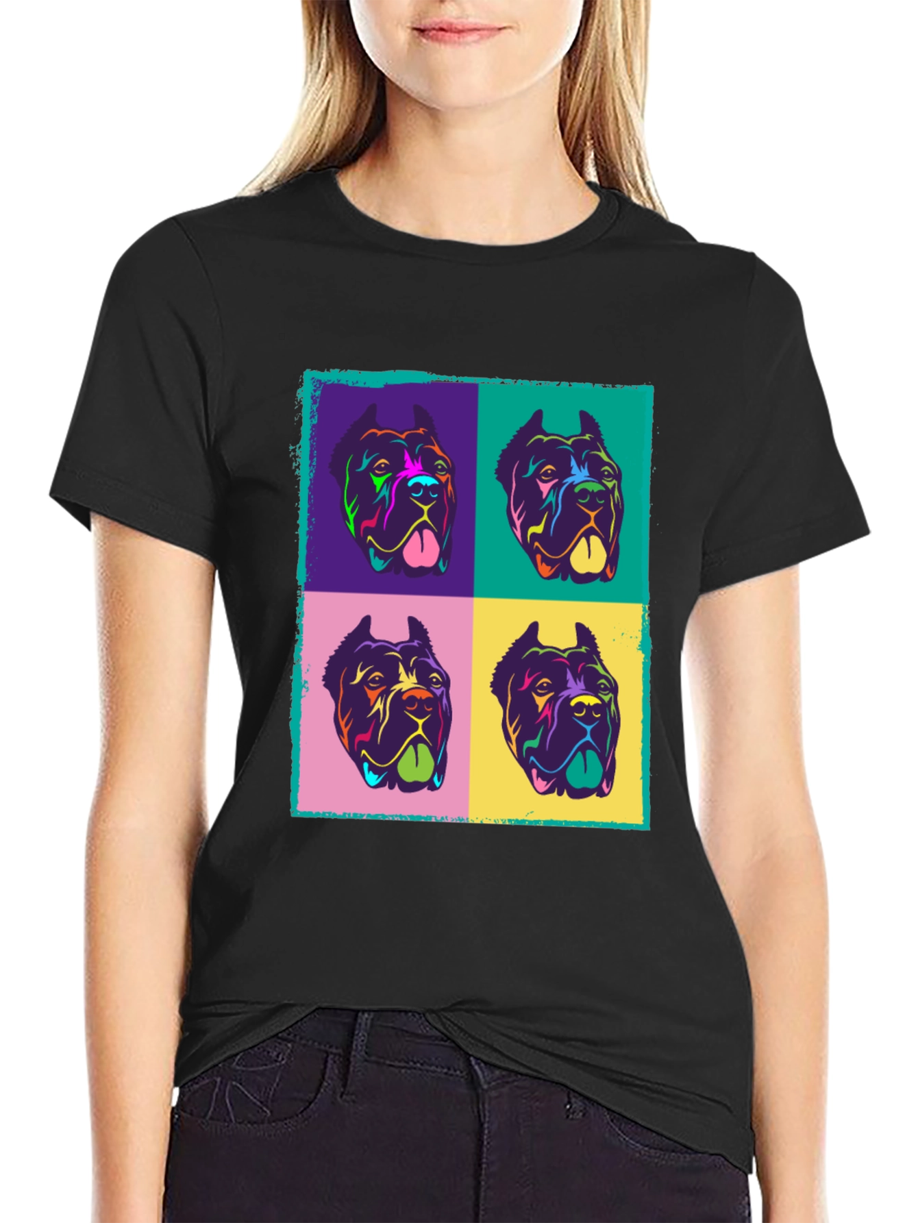 Colorful Dog Pop Art Graphic Tee