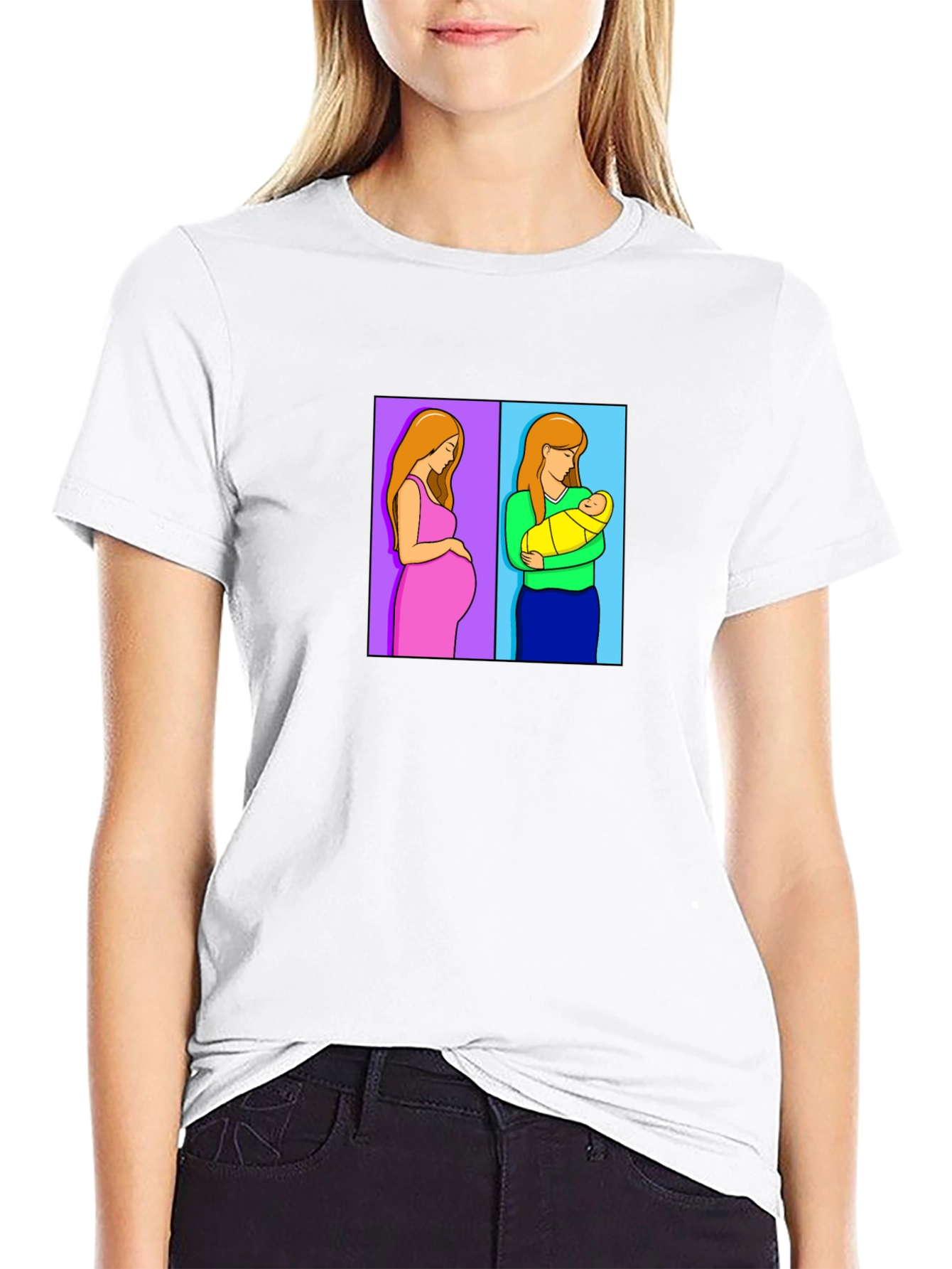 Motherhood Journey Tee - Pregnant & Newborn Design