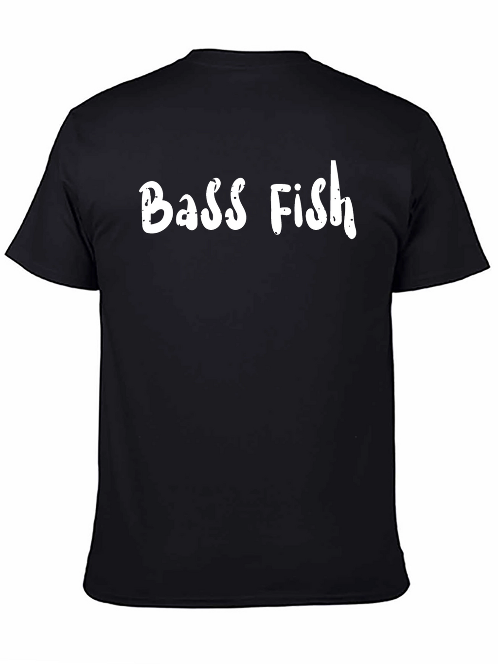 Bass Fish Graphic Print Black T-Shirt