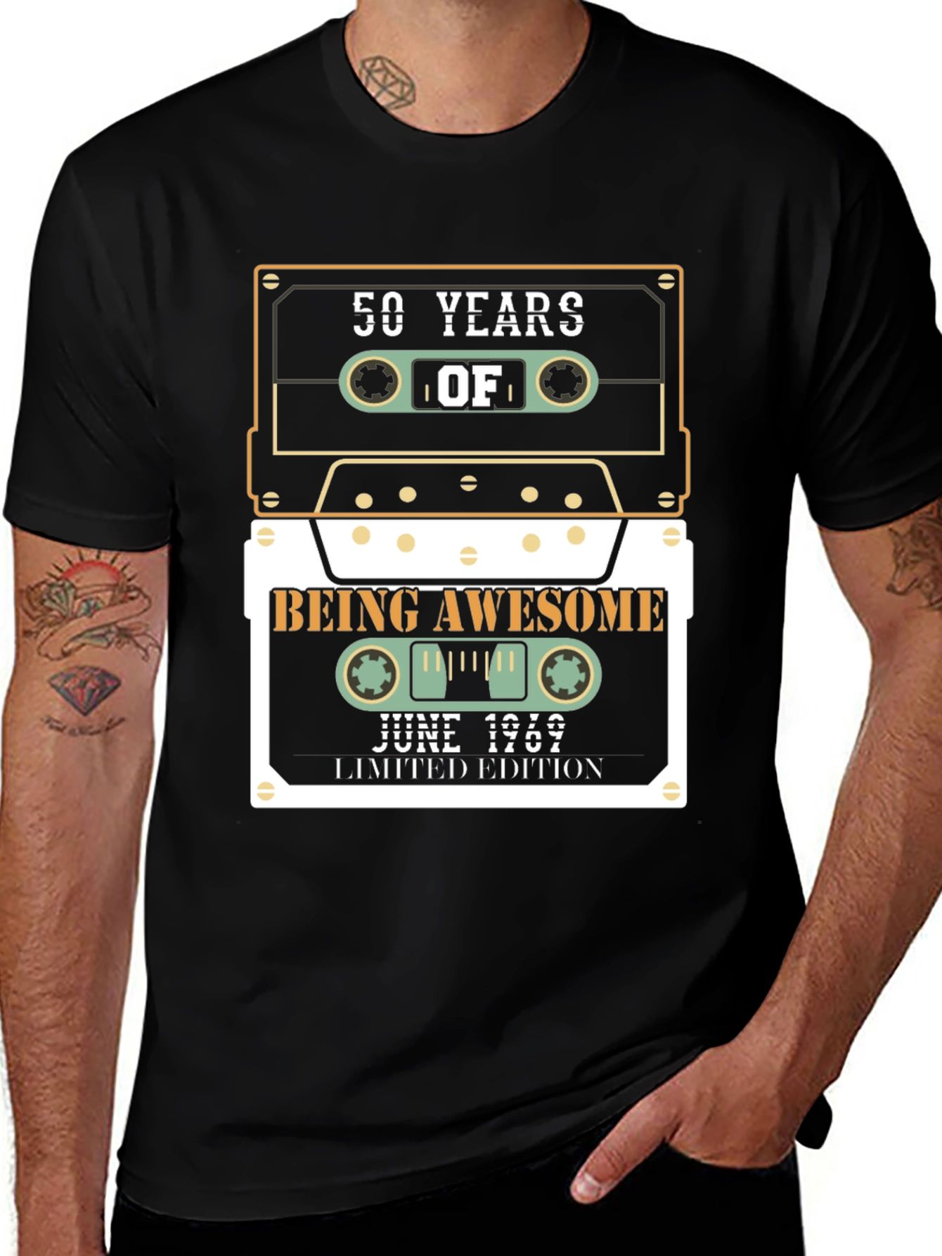 50 Years of Awesome Cassette Tape T-Shirt