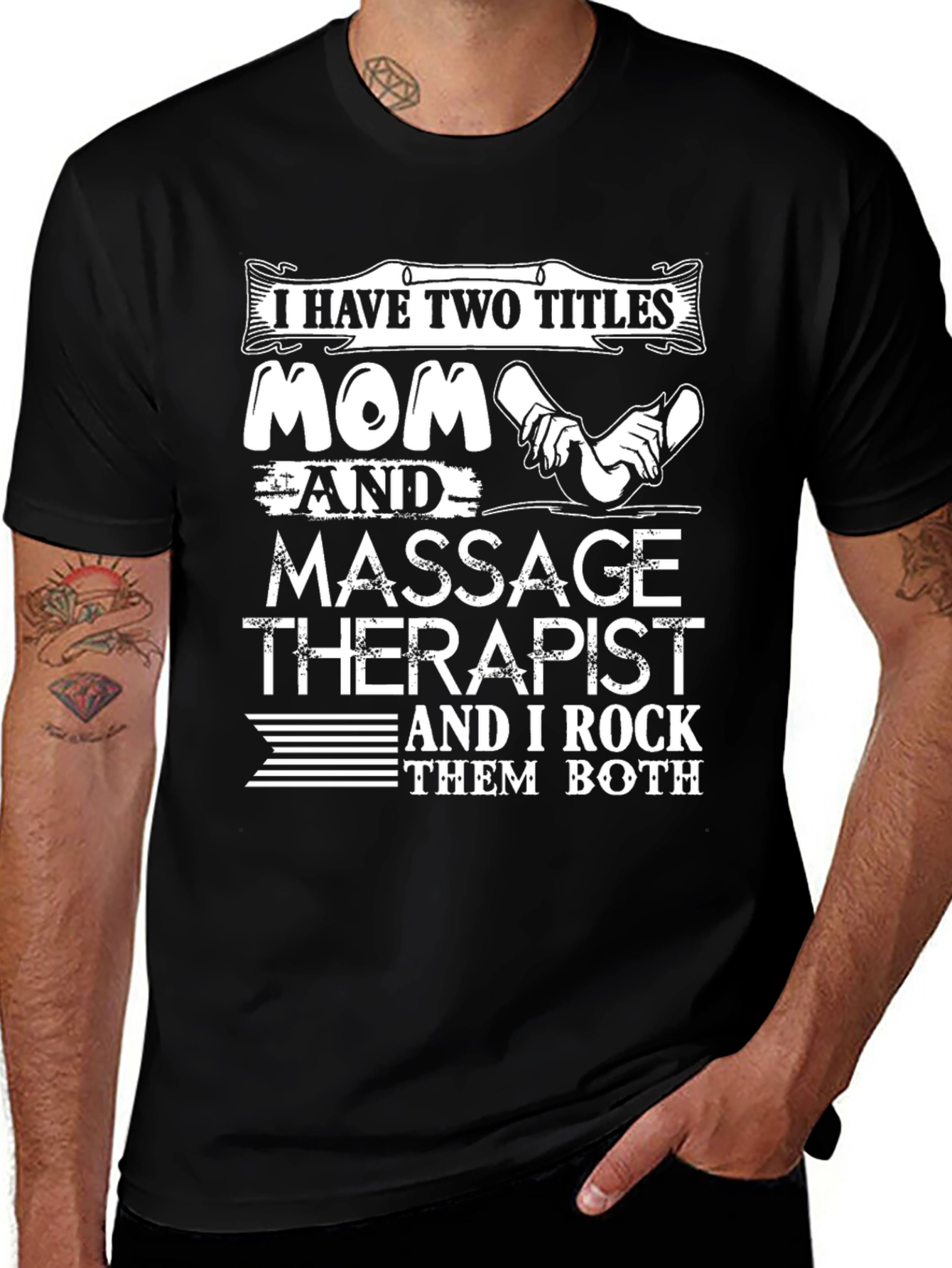 Mom and Massage Therapist Graphic T-Shirt