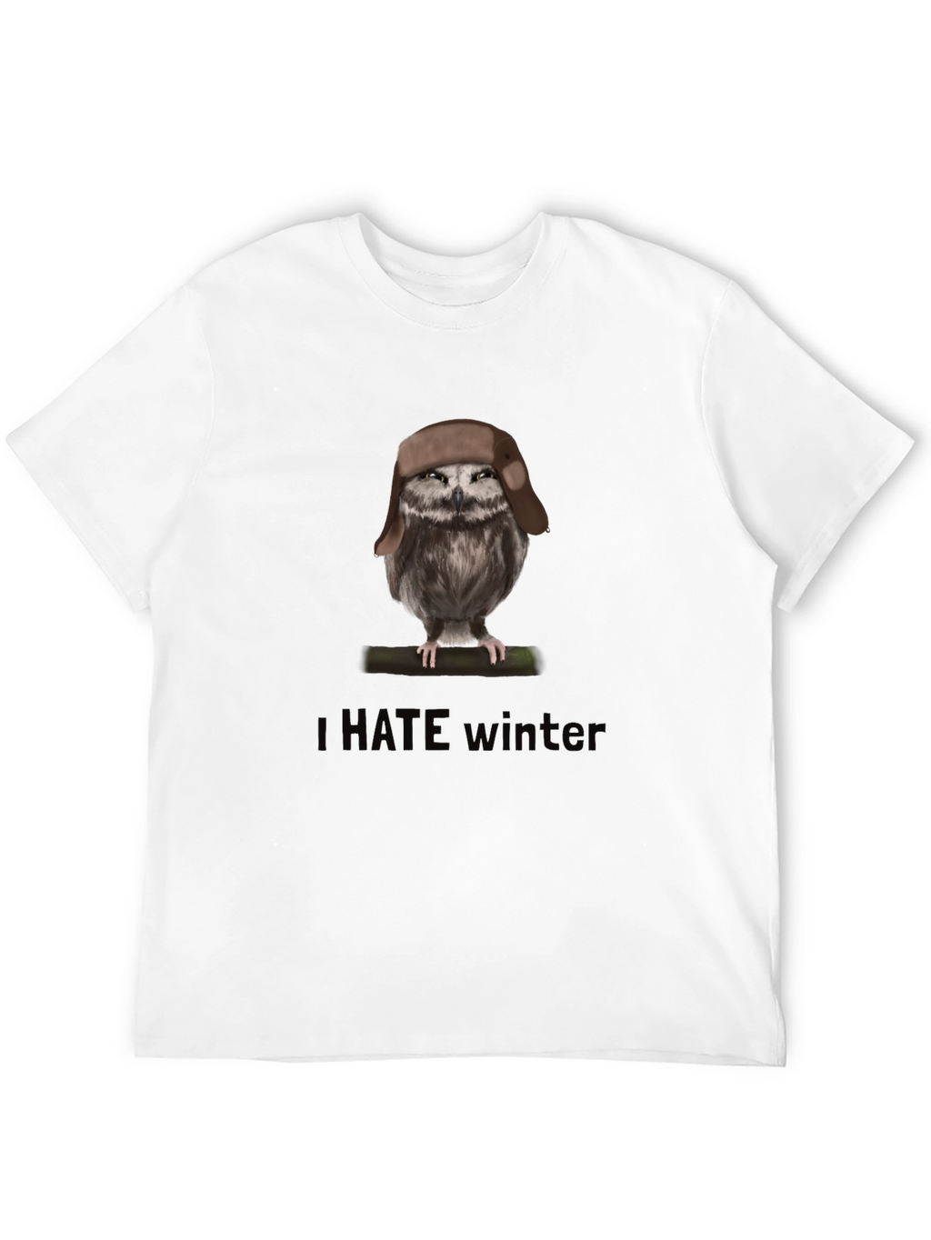 I Hate Winter Owl T-Shirt Funny Graphic Tee