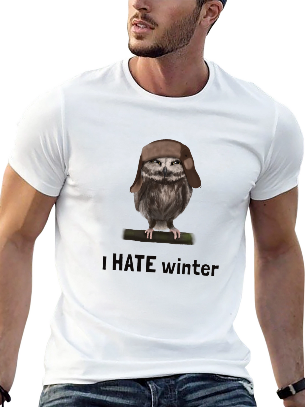 I Hate Winter Owl T-Shirt Funny Graphic Tee