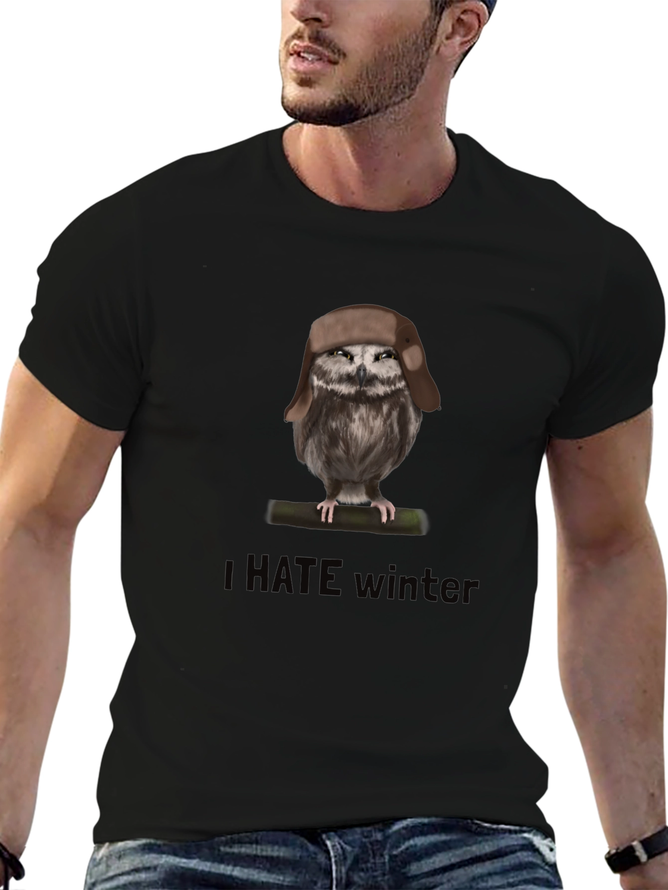 I Hate Winter Owl T-Shirt Funny Graphic Tee