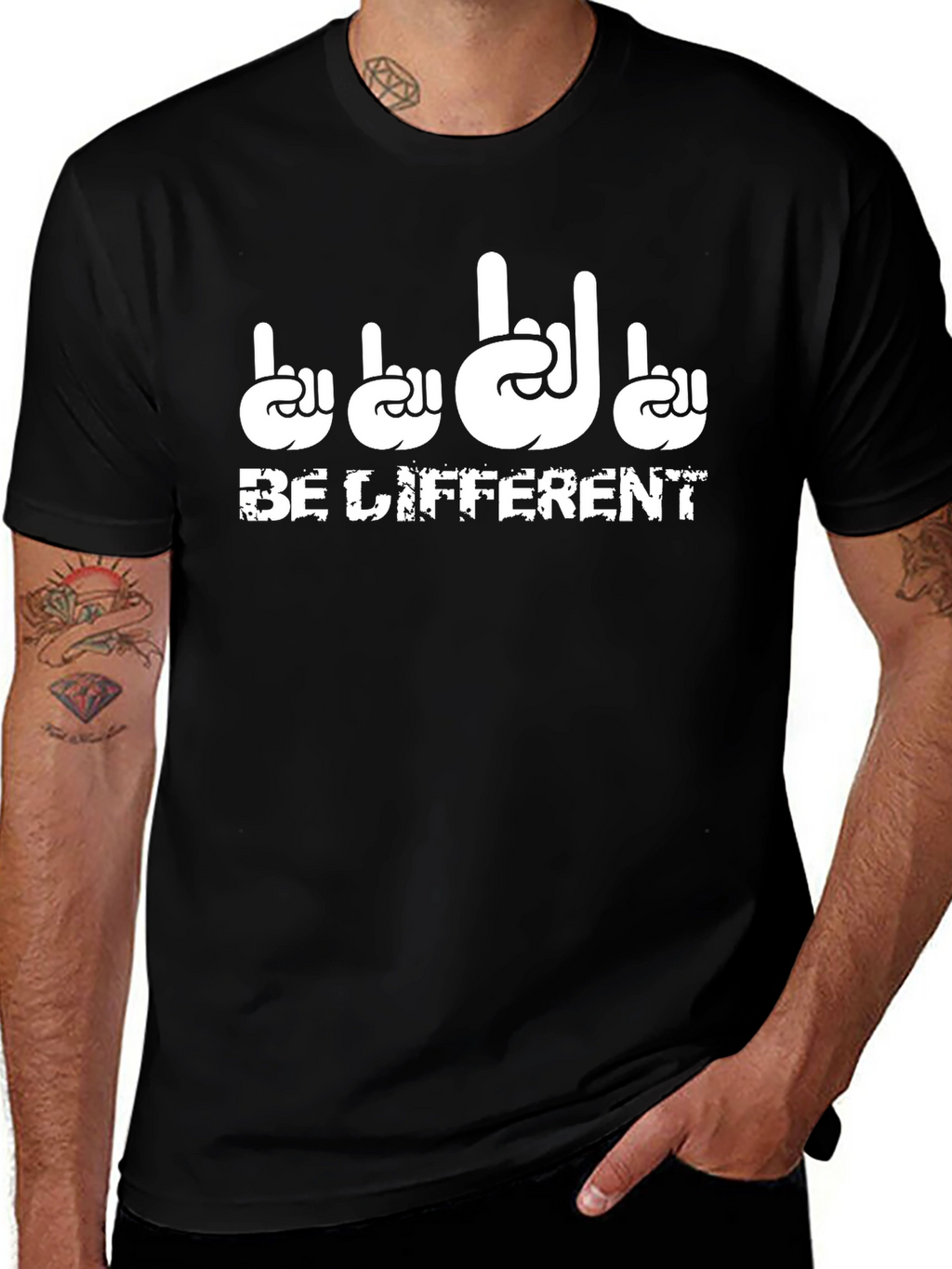 Be Different Sign Language Black T-Shirt