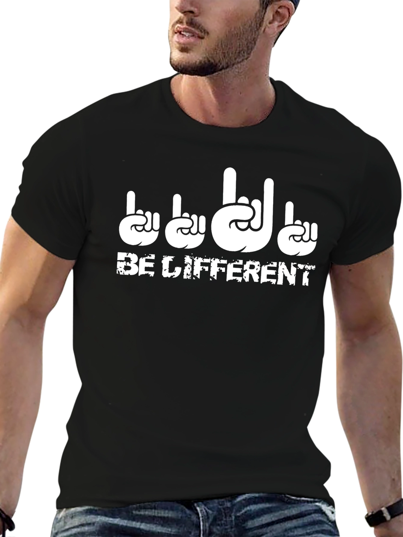 Be Different Sign Language Black T-Shirt