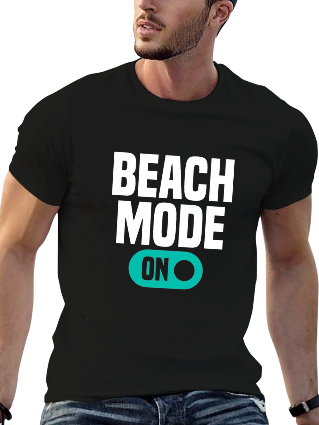 Beach Mode ON Black T-Shirt