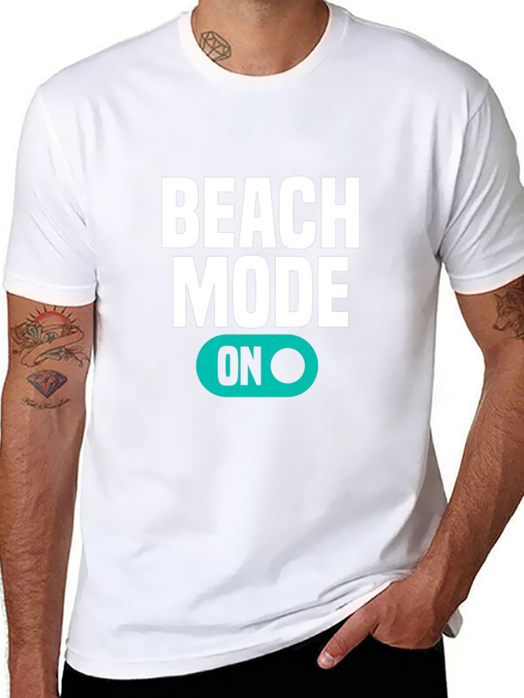 Beach Mode ON Black T-Shirt