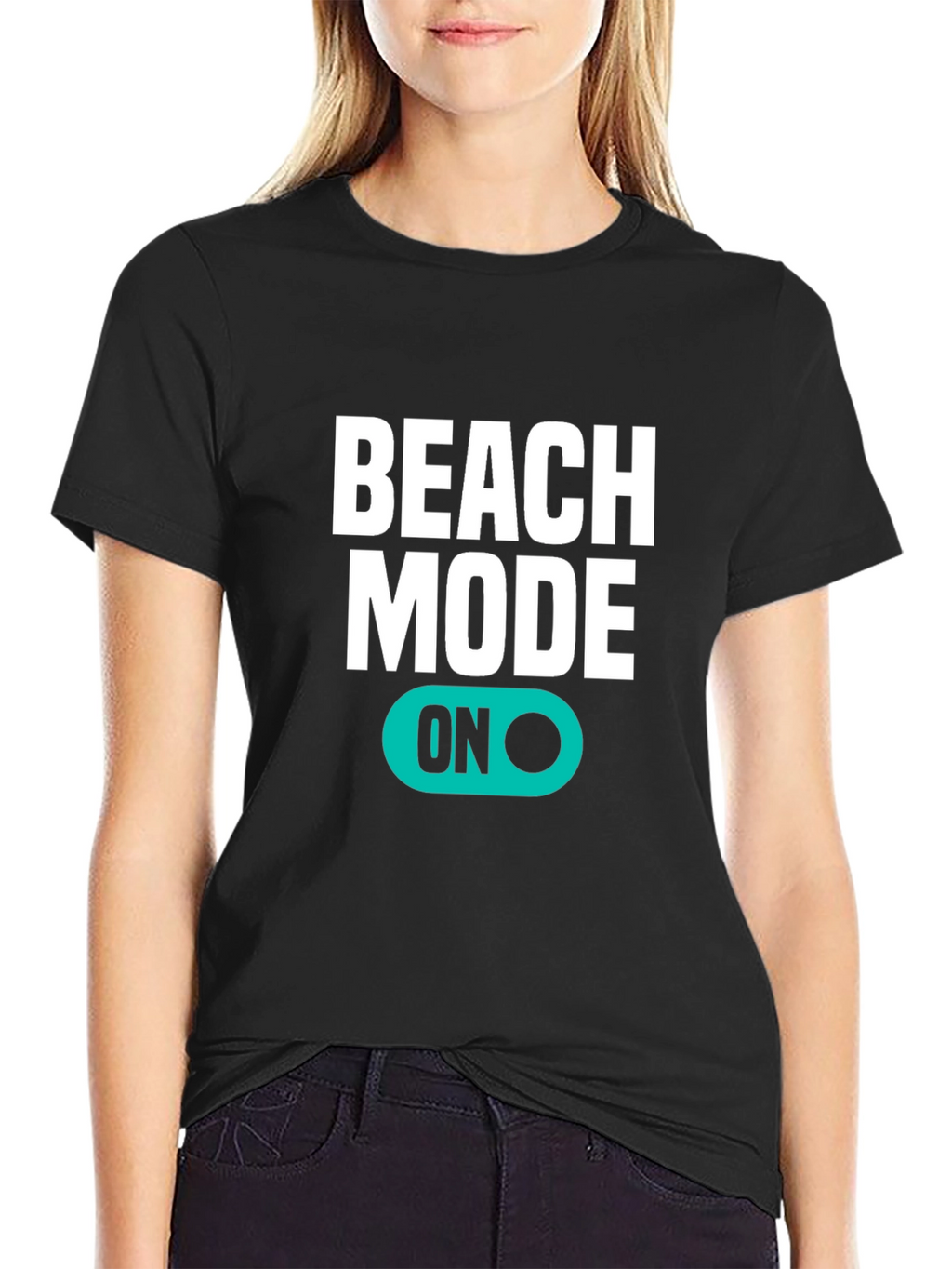 Beach Mode ON Black T-Shirt