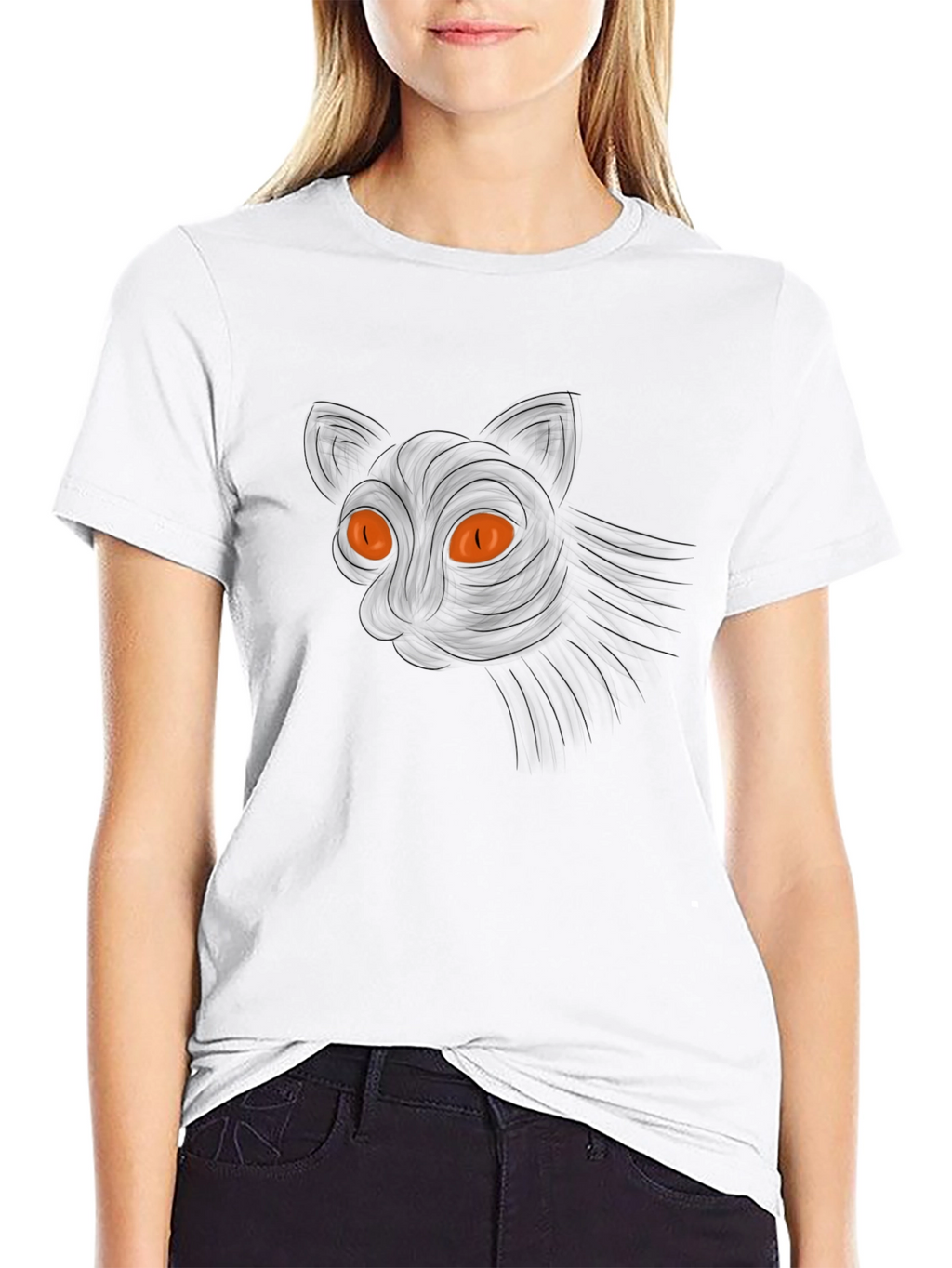 Mens Black Cat Graphic Tee - Halloween Ready