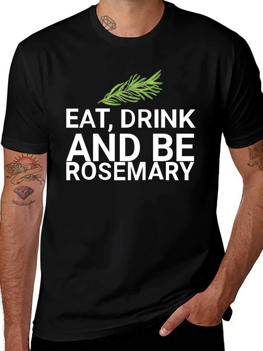 Eat Drink and Be Rosemary Black Graphic Tee