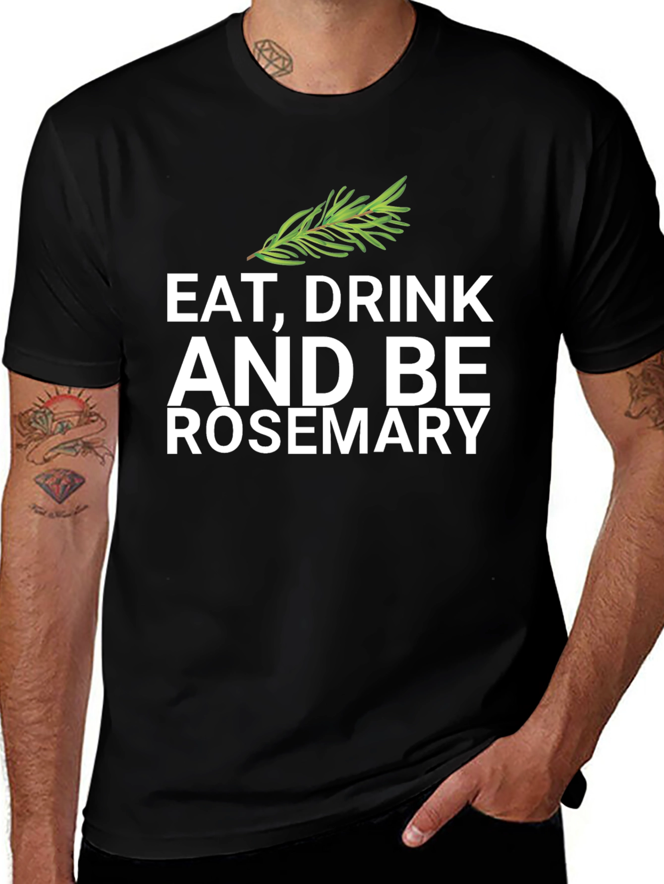 Eat Drink and Be Rosemary Black Graphic Tee