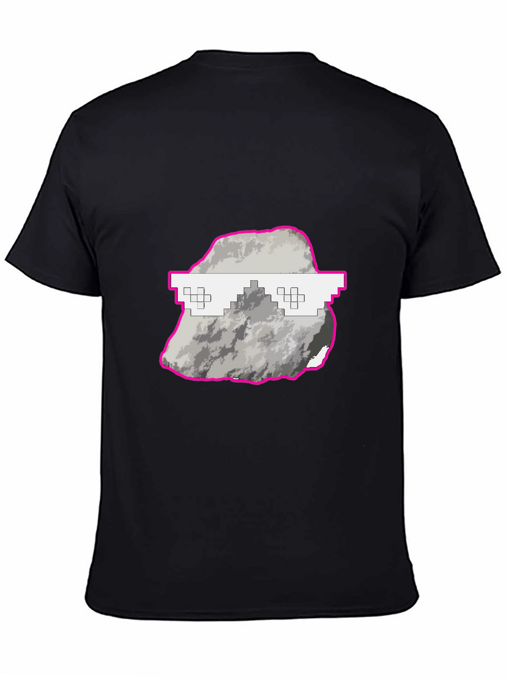 Cool Rock Graphic Tee - Trendy Pixel Glasses