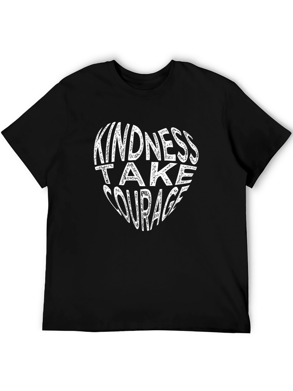 Kindness Take Courage Heart Tee - Unisex Black T-Shirt