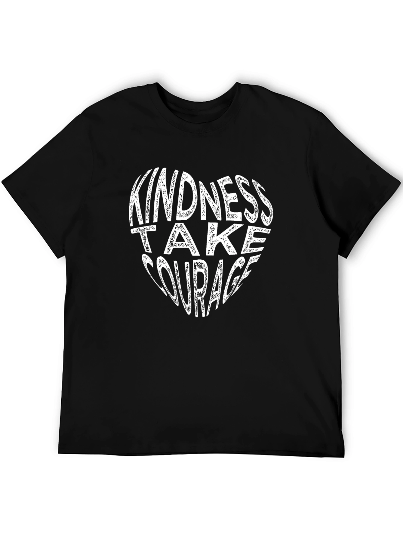 Kindness Take Courage Heart Tee - Unisex Black T-Shirt