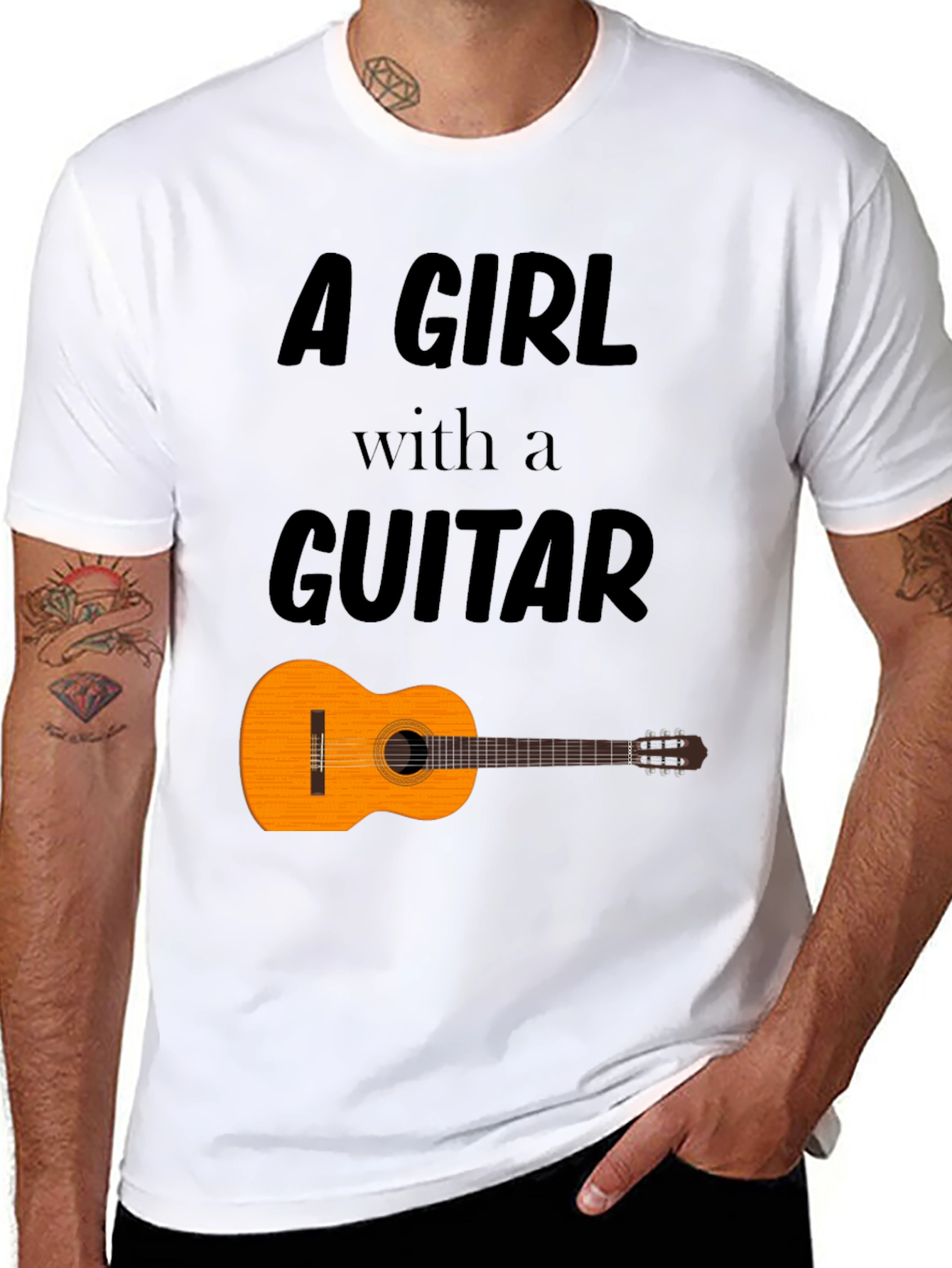 A Girl With A Guitar T-Shirt - Music Lover Tee