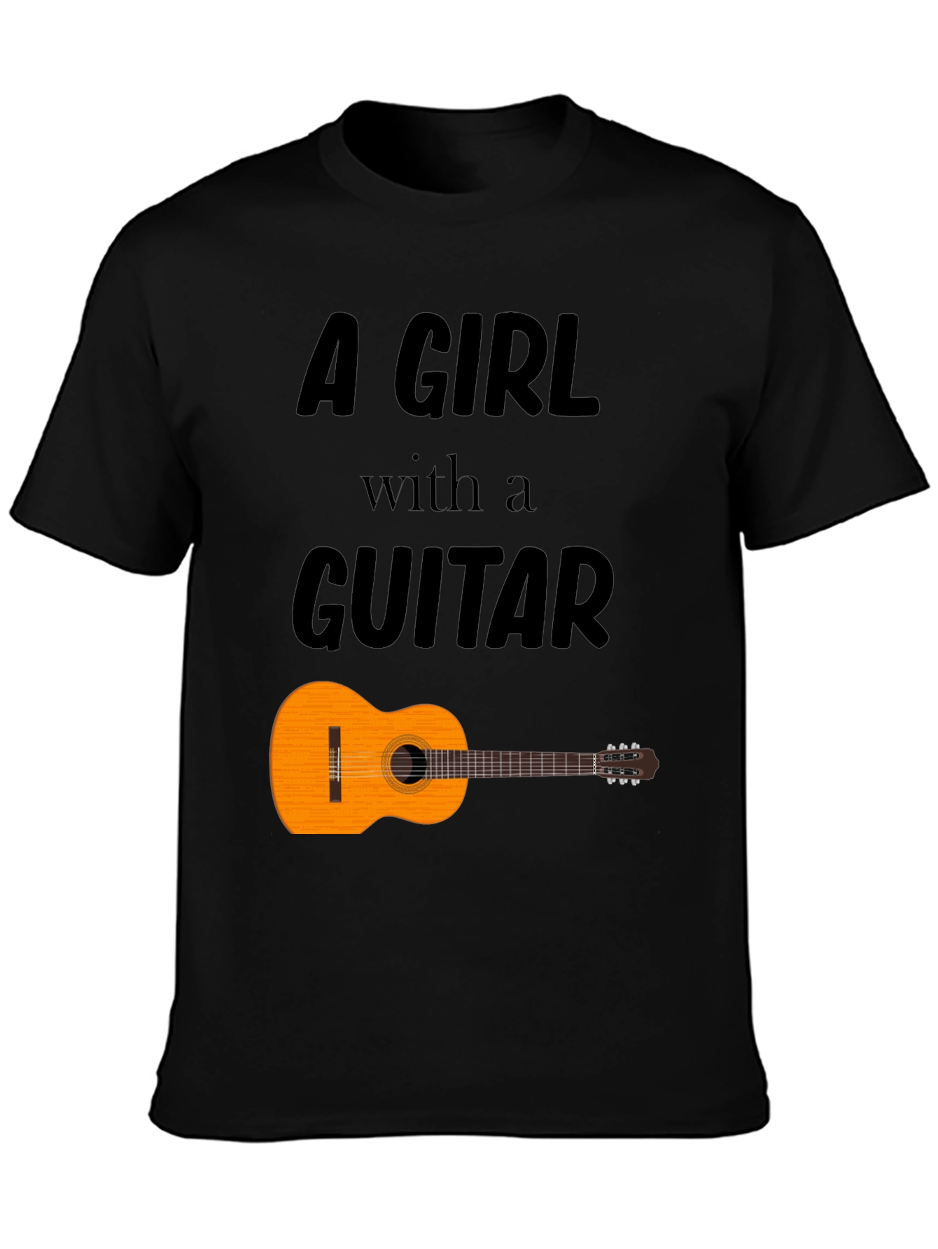 A Girl With A Guitar T-Shirt - Music Lover Tee