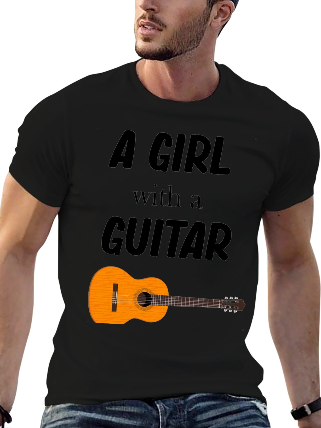 A Girl With A Guitar T-Shirt - Music Lover Tee