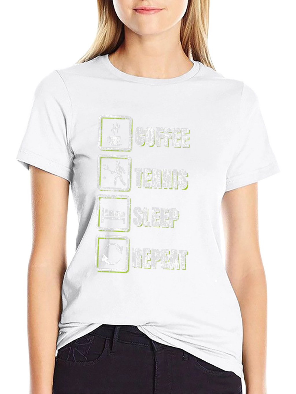 Coffee Tennis Sleep Repeat Graphic Tee