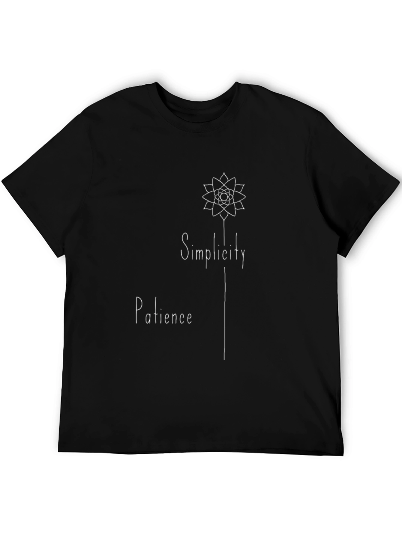 Simplicity Patience Graphic Tee - Black Cotton