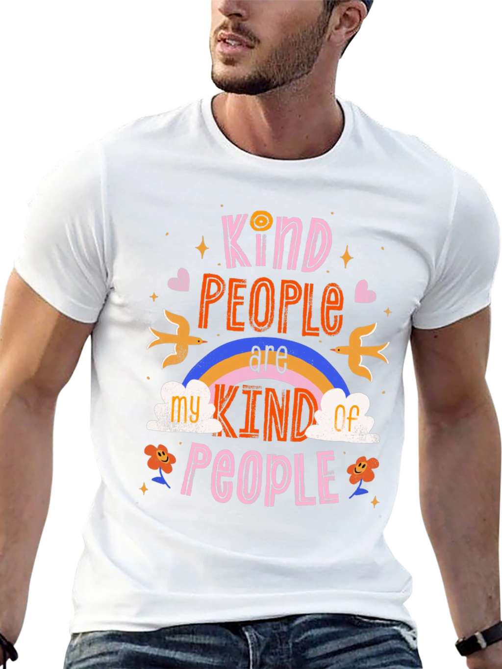 Kind People Graphic Tee - Black Cotton Shirt