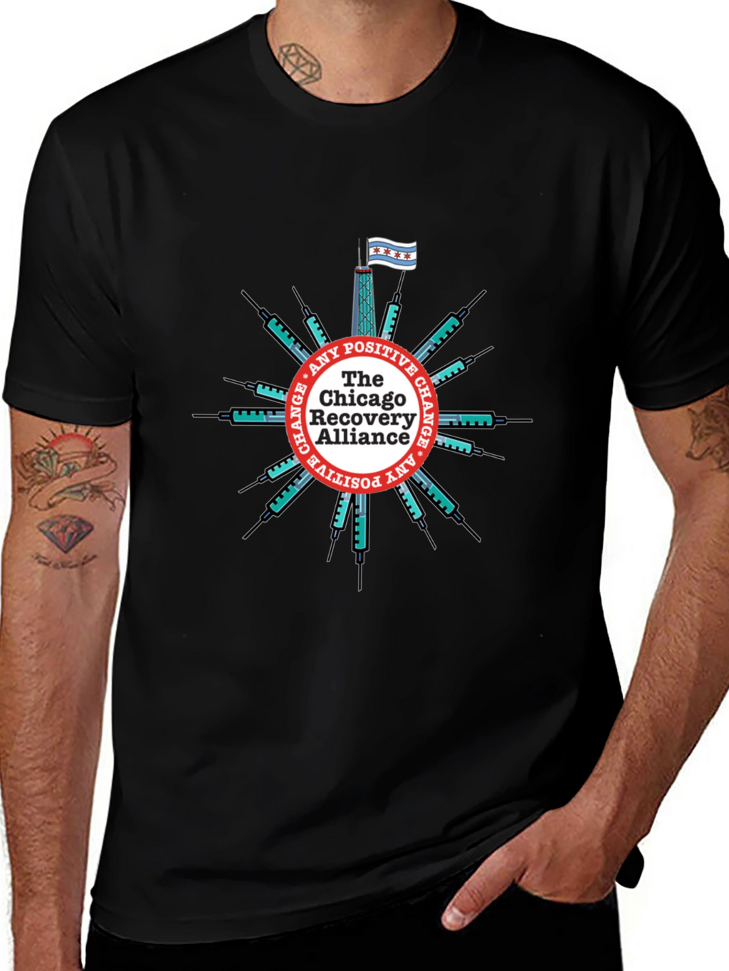 Chicago Recovery Alliance T-Shirt - Positive Change Advocate Tee