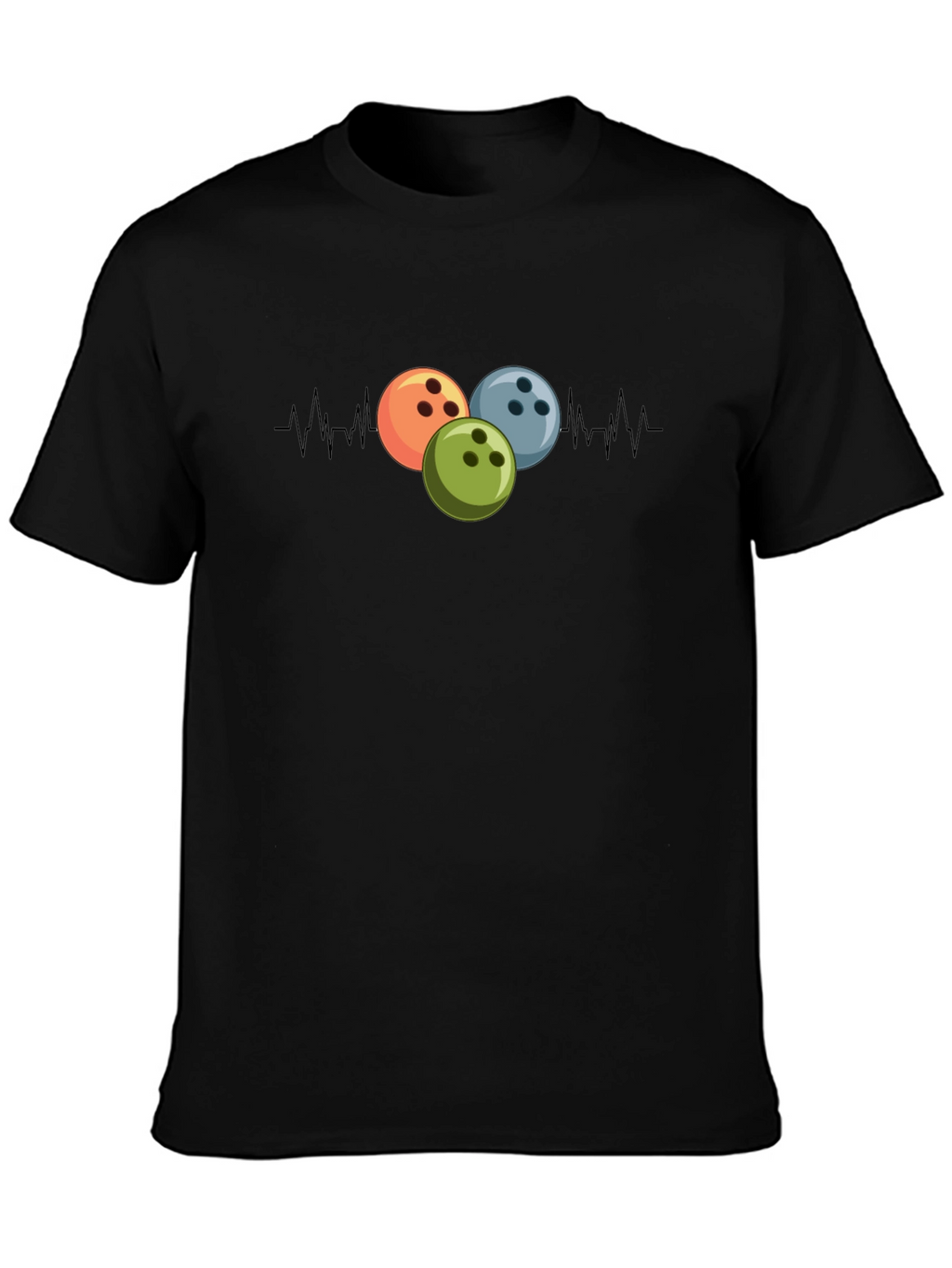 Bowling Heartbeat Black T-Shirt
