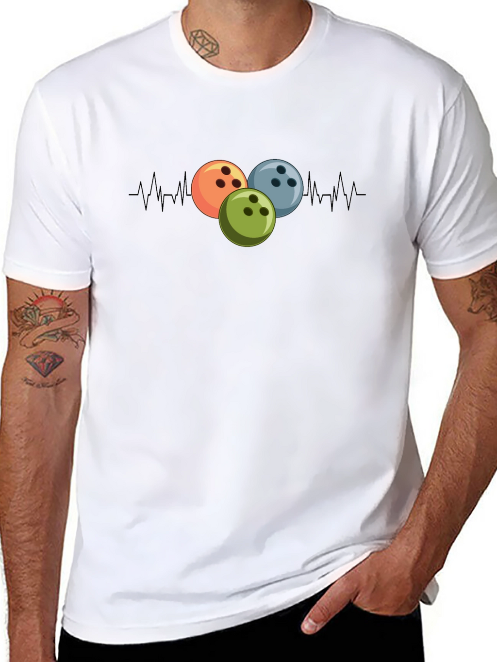 Bowling Heartbeat Black T-Shirt