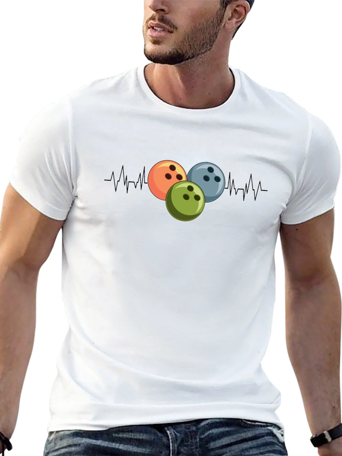 Bowling Heartbeat Black T-Shirt