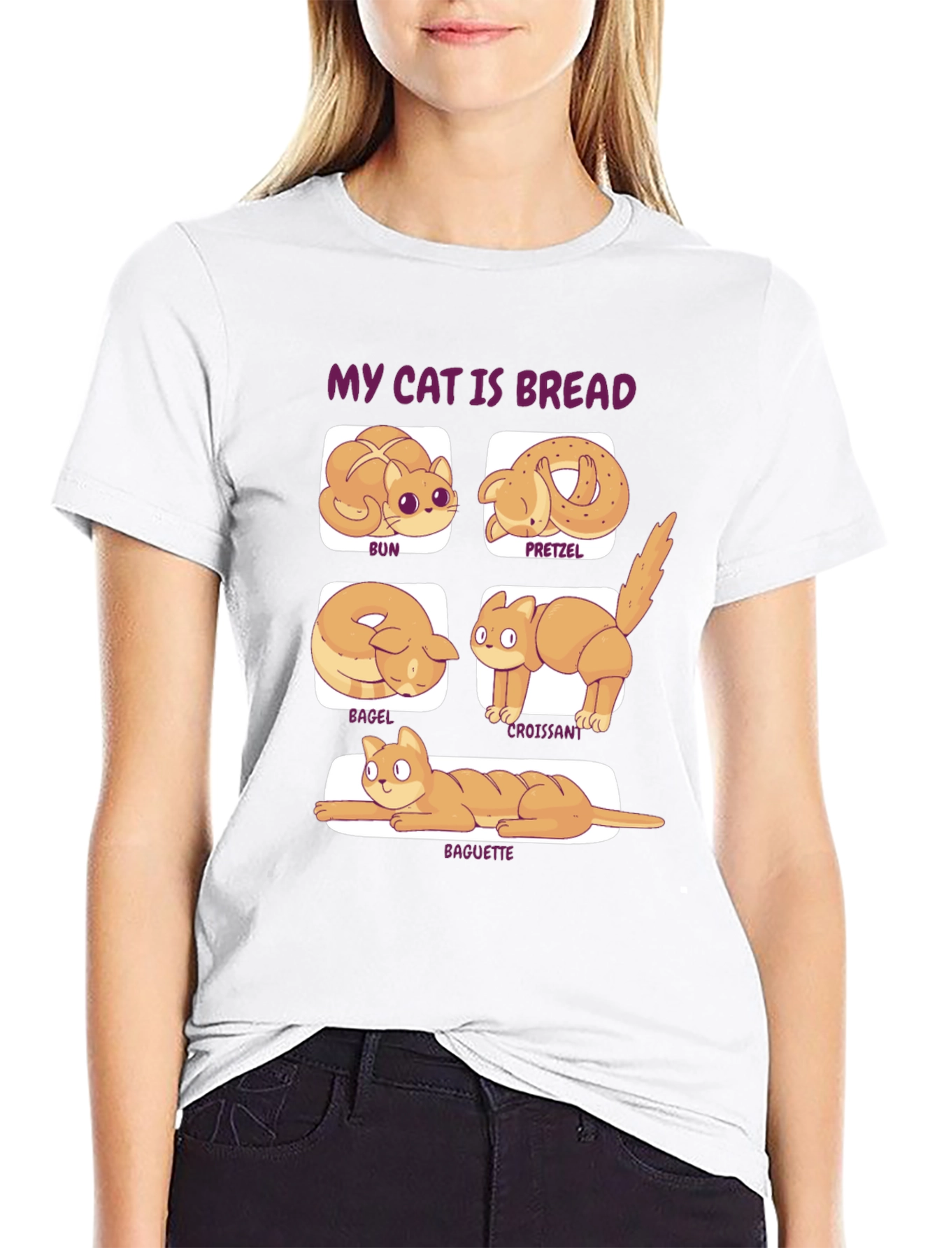 My Cat is Bread T-Shirt Novelty Food Tee