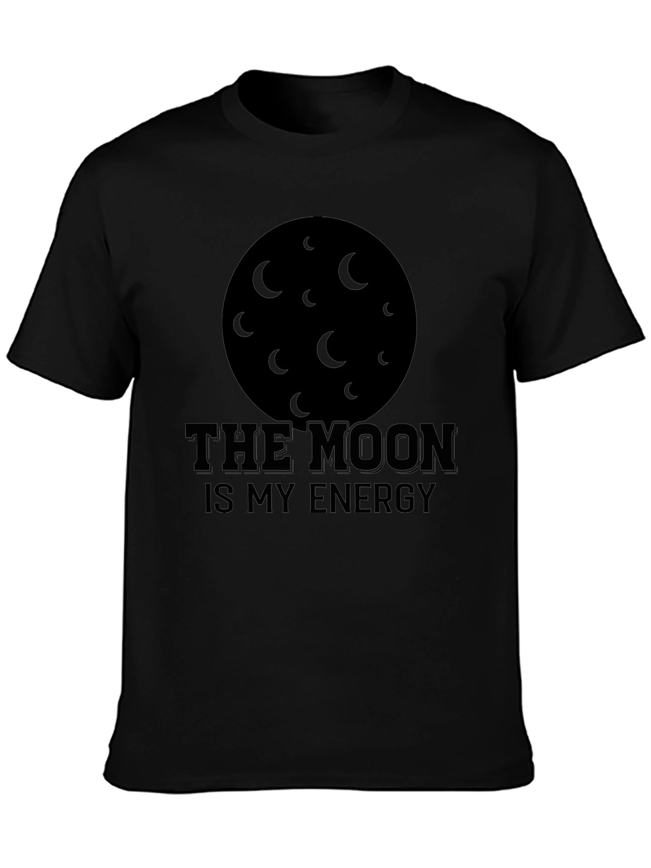 The Moon Is My Energy Black T-Shirt
