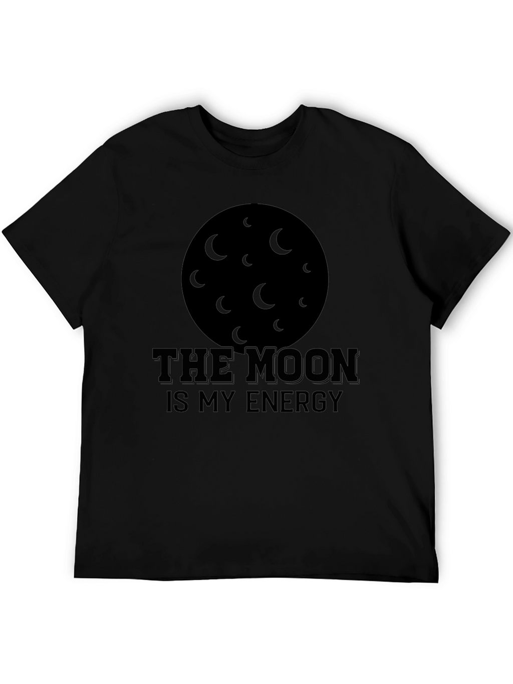 The Moon Is My Energy Black T-Shirt