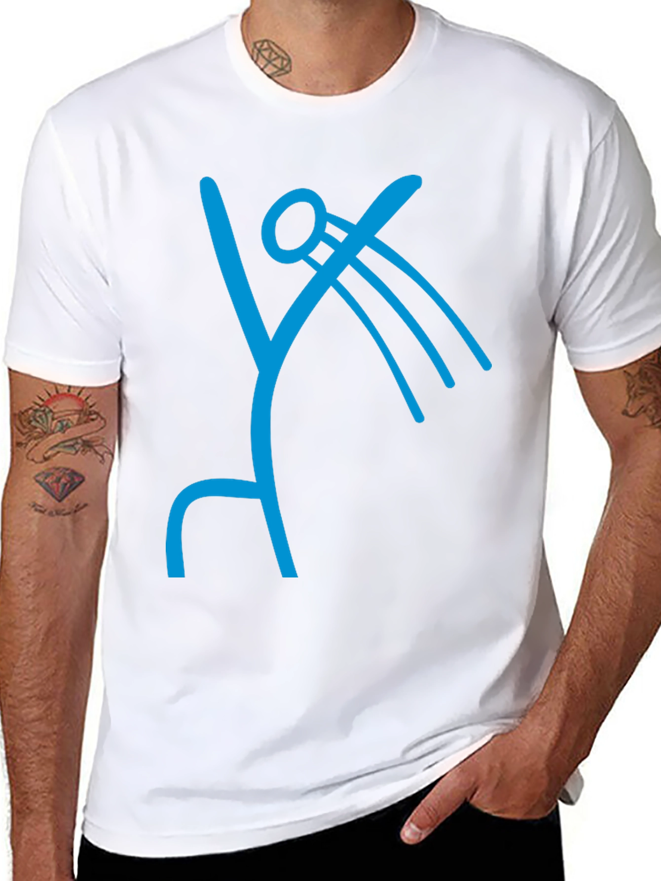 Abstract Symbol Graphic Tee - Modern Casual Shirt