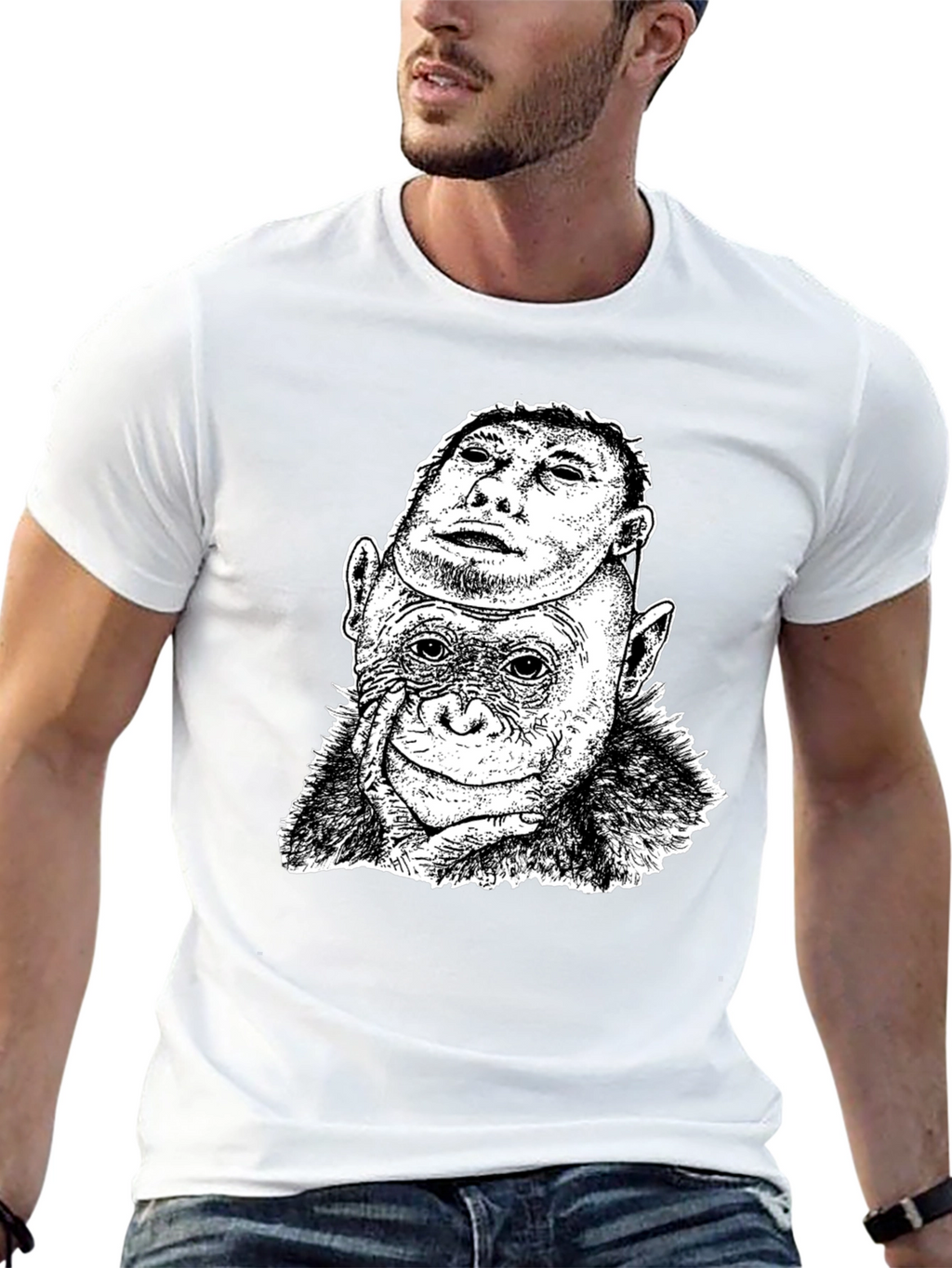 Chimpanzee Mask Graphic T-Shirt