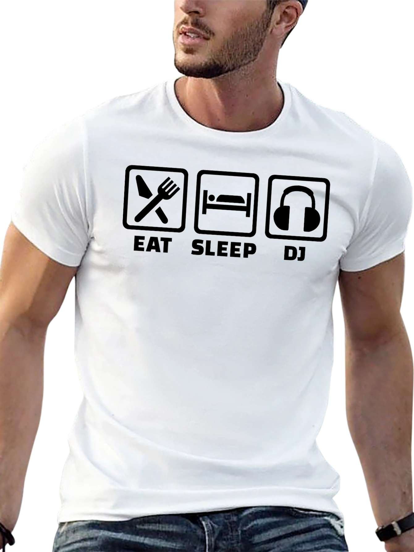 Eat Sleep DJ Black T-Shirt - Music Lover Tee