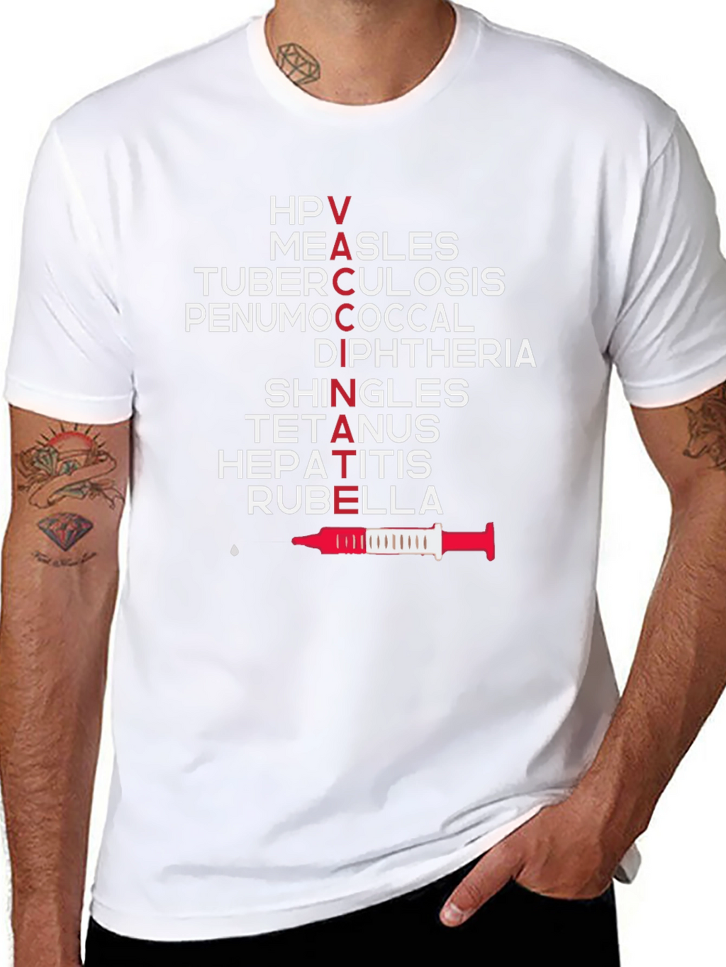 Vaccinate Black T-Shirt - Health & Safety Awareness
