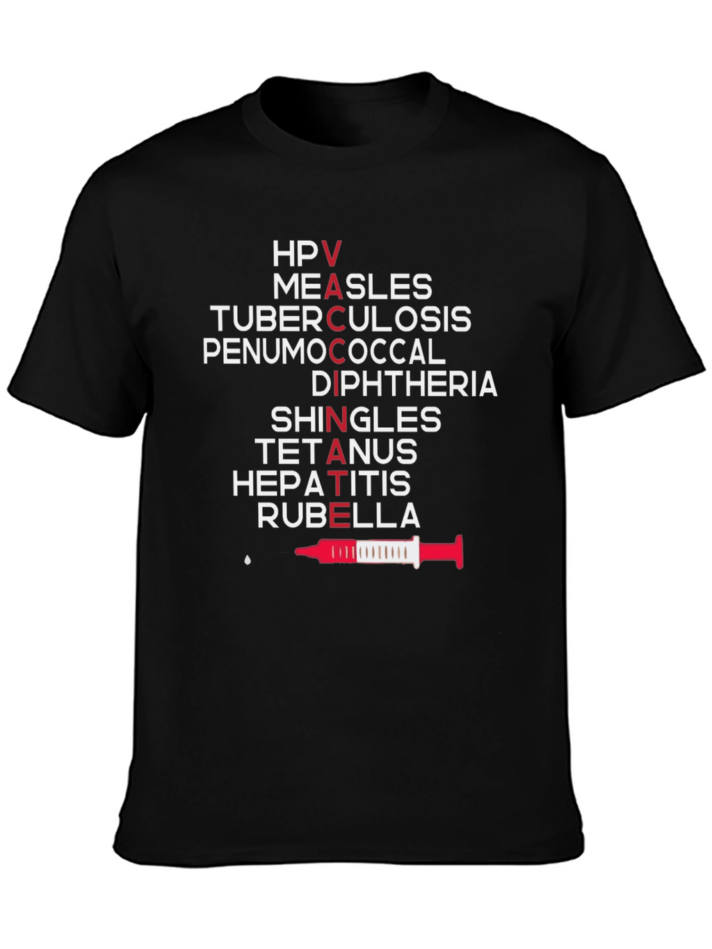 Vaccinate Black T-Shirt - Health & Safety Awareness