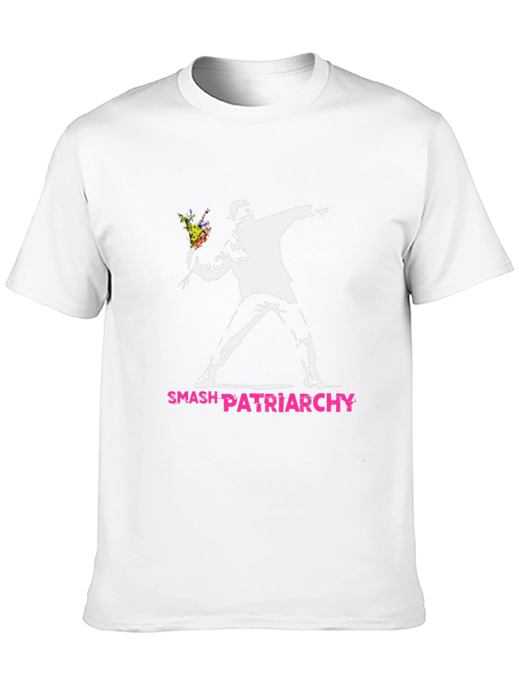 Smash Patriarchy T-Shirt - Banksy Inspired Flower Thrower Tee