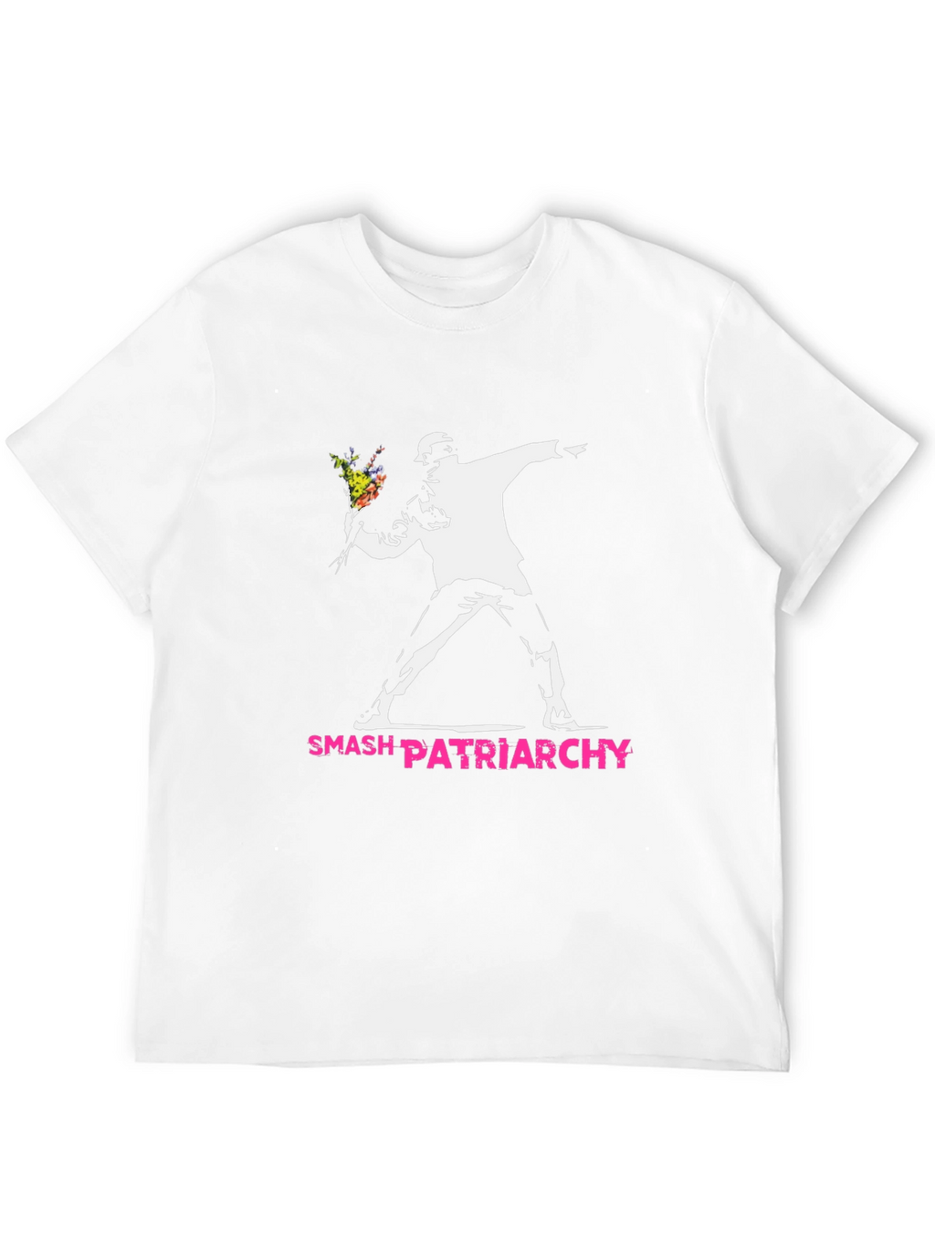 Smash Patriarchy T-Shirt - Banksy Inspired Flower Thrower Tee
