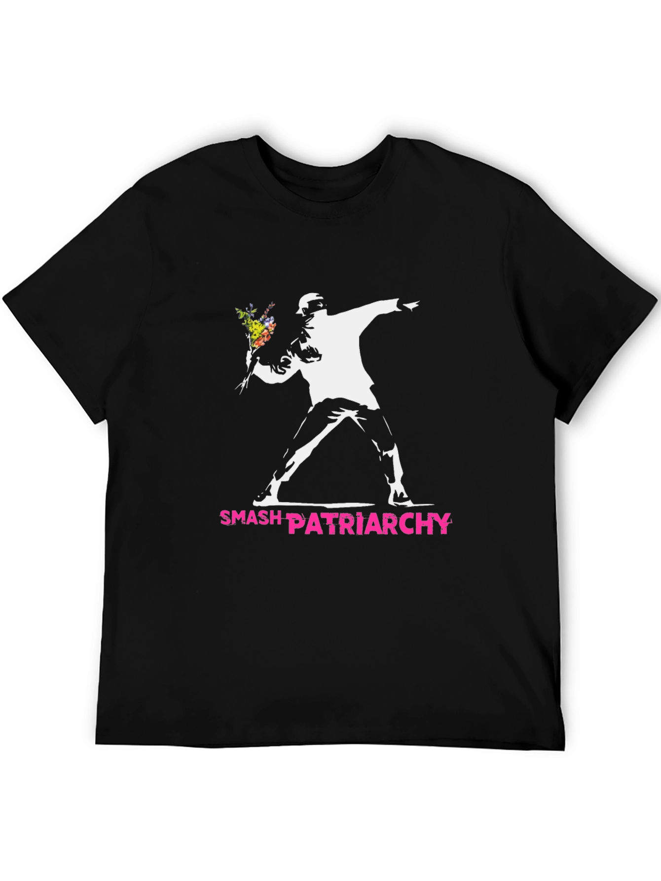 Smash Patriarchy T-Shirt - Banksy Inspired Flower Thrower Tee