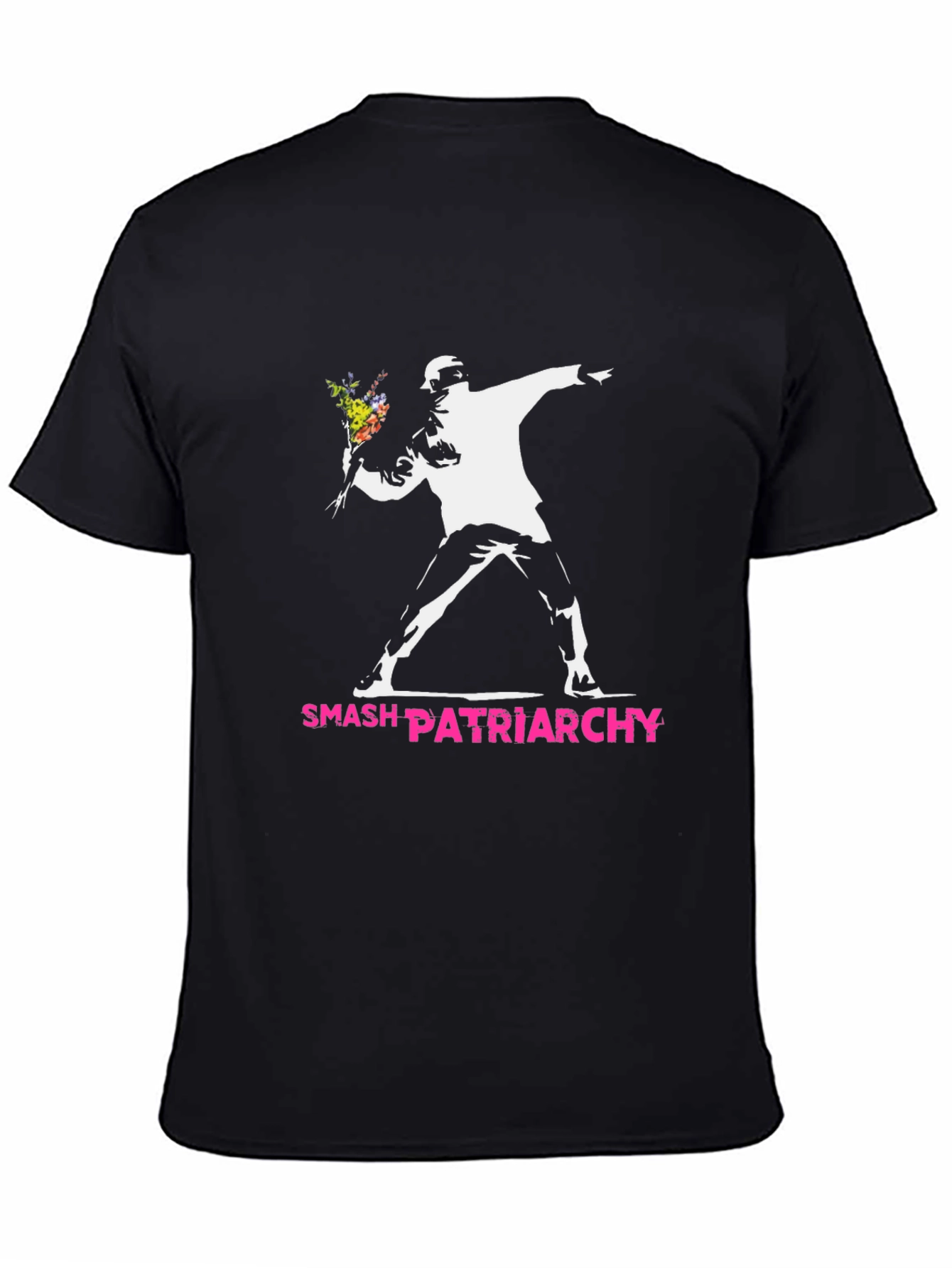 Smash Patriarchy T-Shirt - Banksy Inspired Flower Thrower Tee