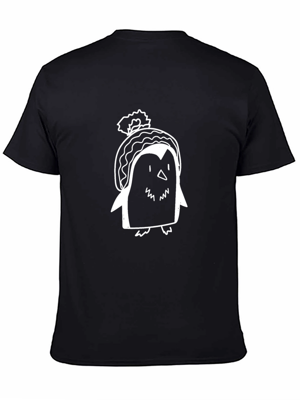 Penguin in Beanie Graphic T-Shirt