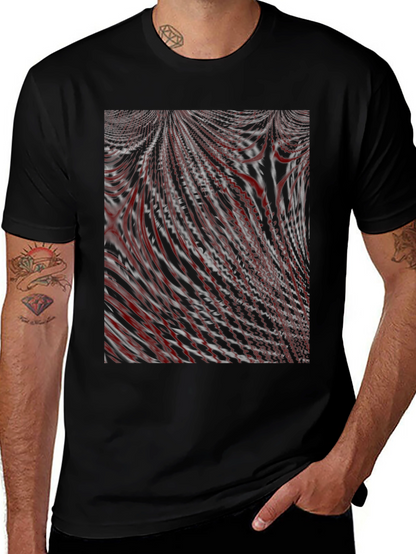 Abstract Lines Graphic Tee - Modern Black T-Shirt