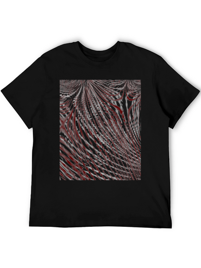 Abstract Lines Graphic Tee - Modern Black T-Shirt